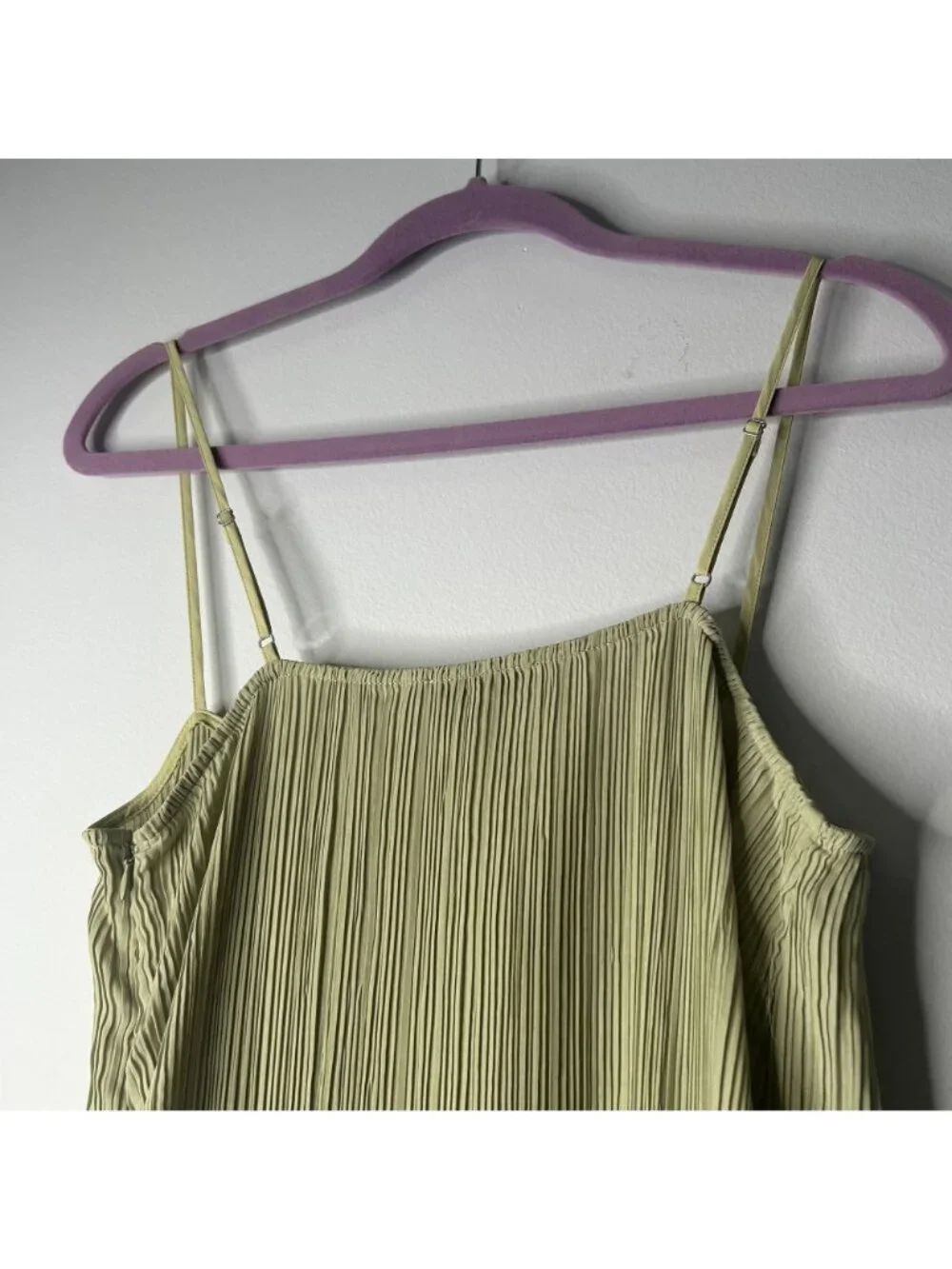 NWT Madewell The Goldie Green Plisse Lettuce Hem Midi Dress Women's 8 - Picture 5 of 6